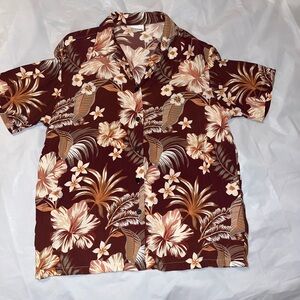 MCedar Casual Button Down Shirt with Tropical Flair, Adult Medium